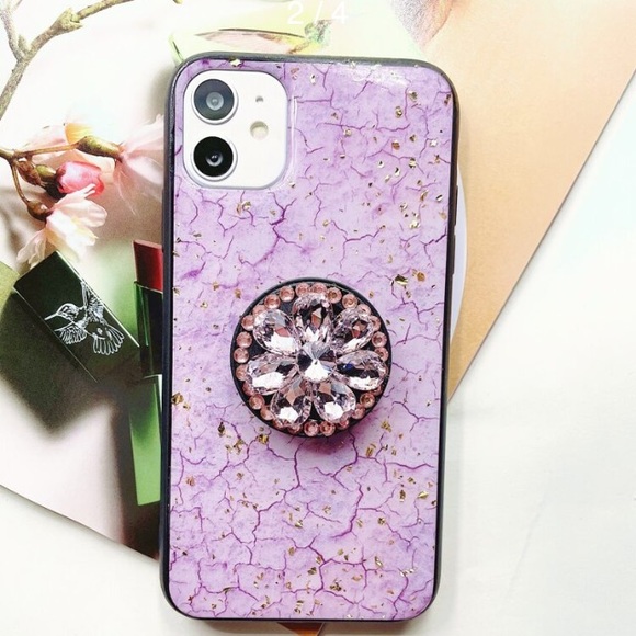 Accessories - Pink Rhinestone W/Grip iPhone Case 11 & 12/12 Pro